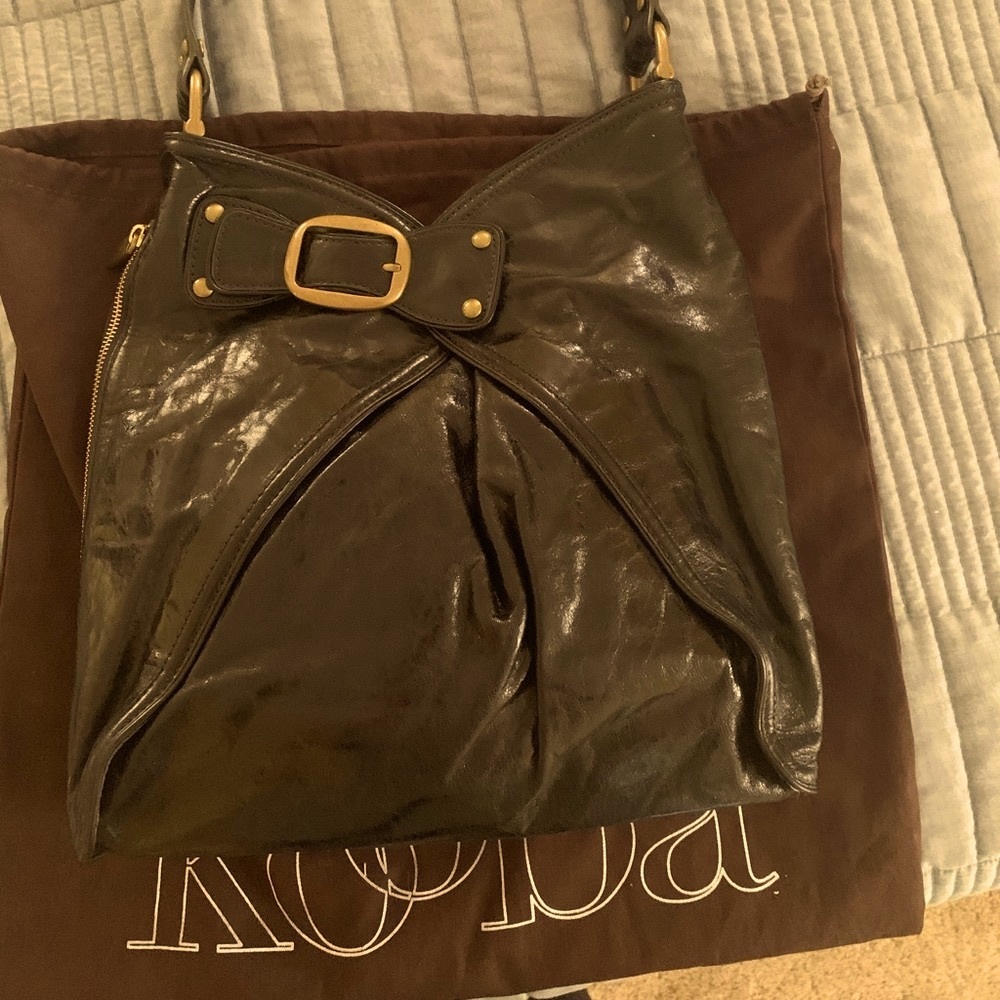 Kooba Black Shoulder Hobo Buckle Detail Vintage